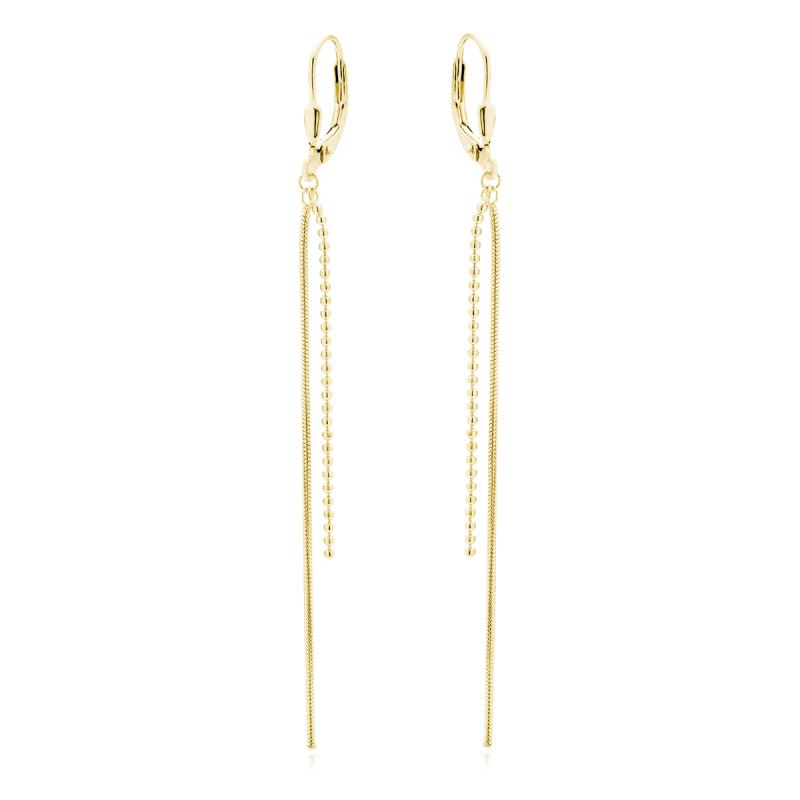 Cercei argint lungi placati cu aur galben cu lantisoare si tortite DiAmanti Z2009DG-DIA (Argint 925‰ 2 g.)